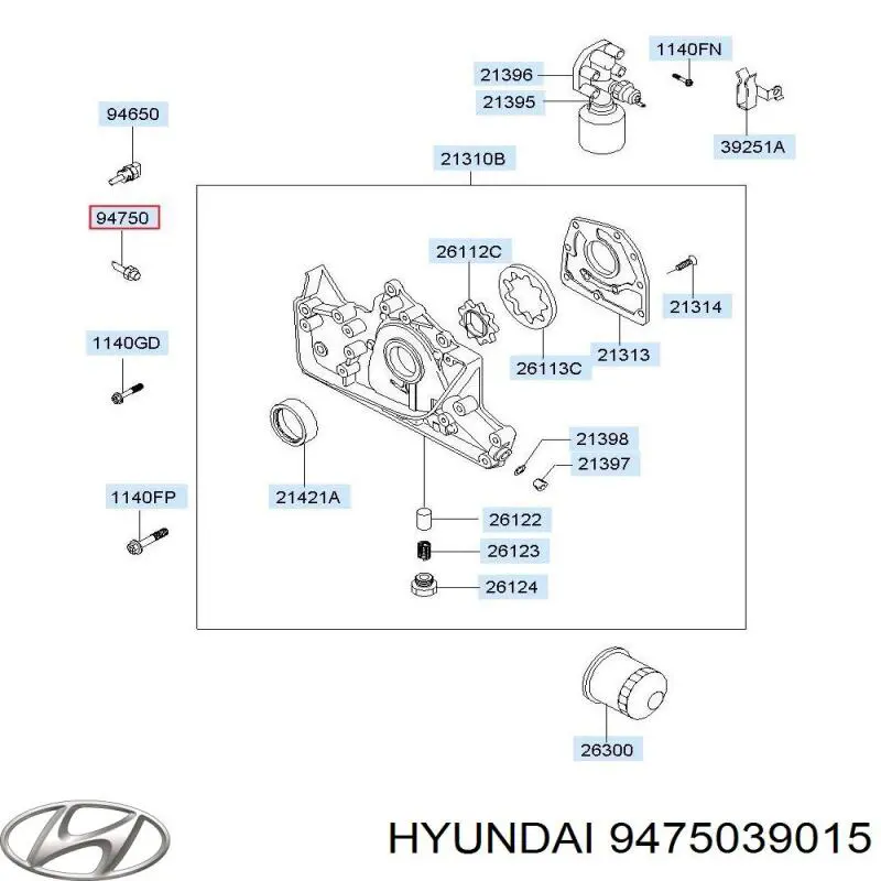 9476039700 Hyundai/Kia Датчик показника тиску масла