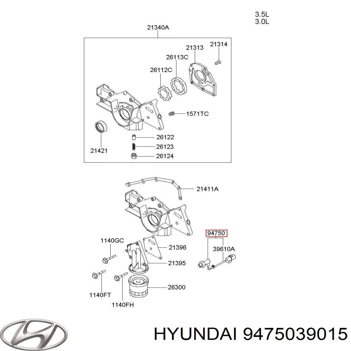 Манометри (показник тиску масла) Hyundai/Kia 9476039700 ціна, від 27.21 USD
