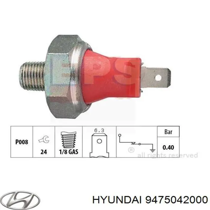 Датчик тиску масла 9475042000 Hyundai/Kia