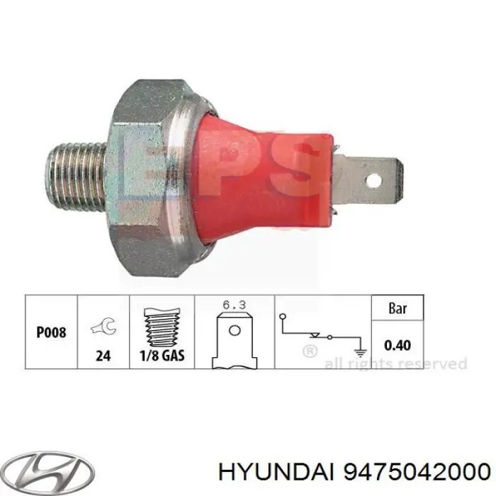 9475042000 Hyundai/Kia датчик тиску масла