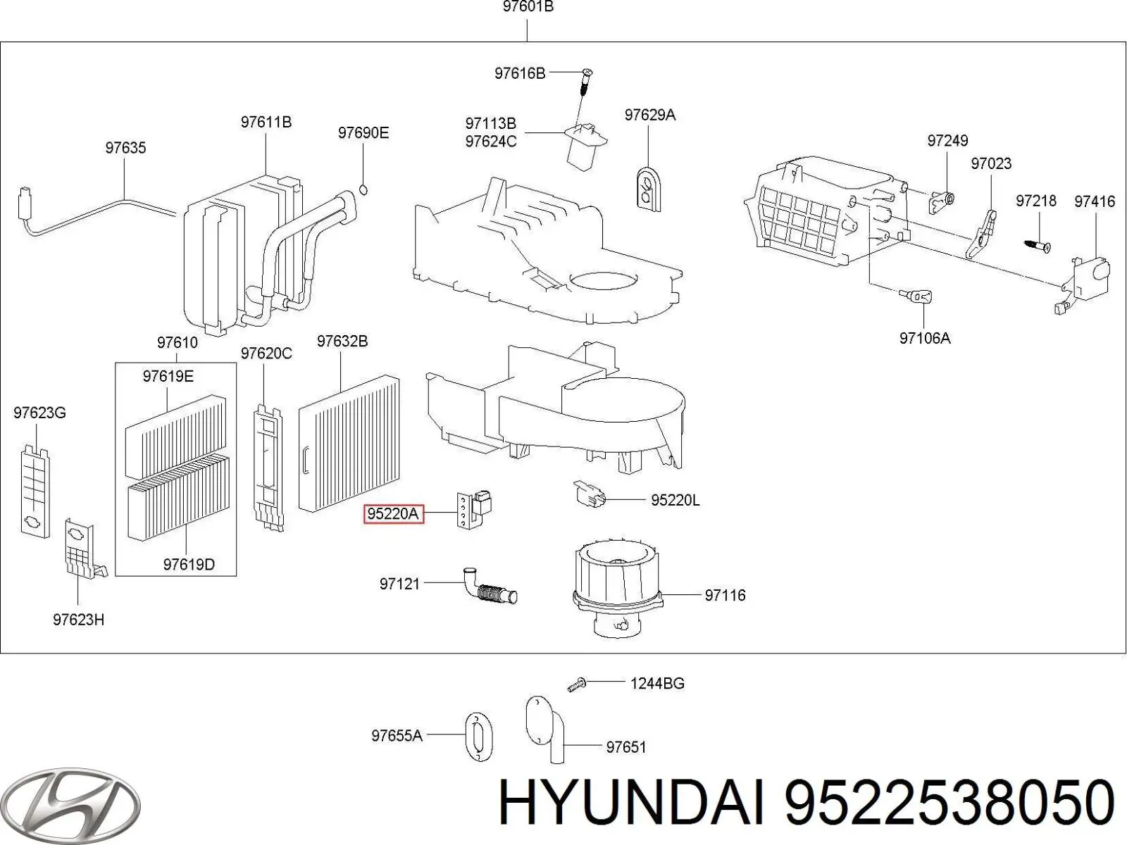 Реле електричне багатофункціональне 9522538050 Hyundai/Kia