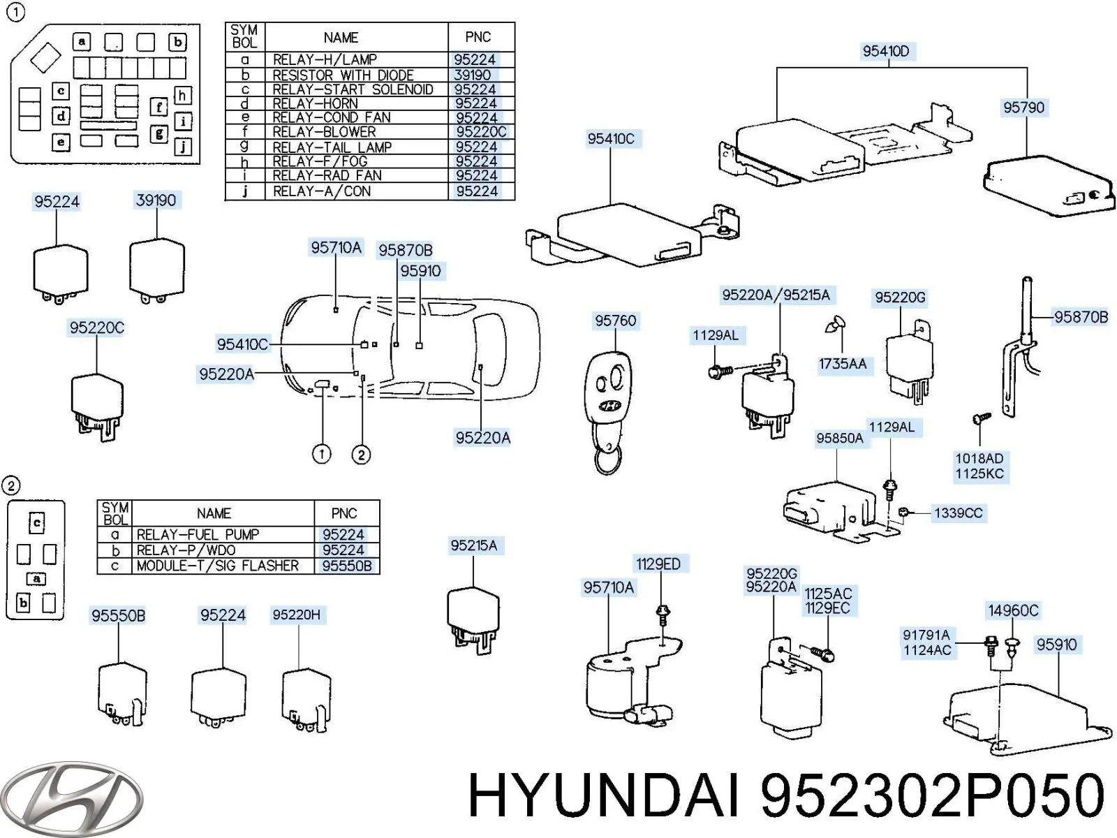 Купити 952302P050 Hyundai/Kia Реле електричне багатофункціональне