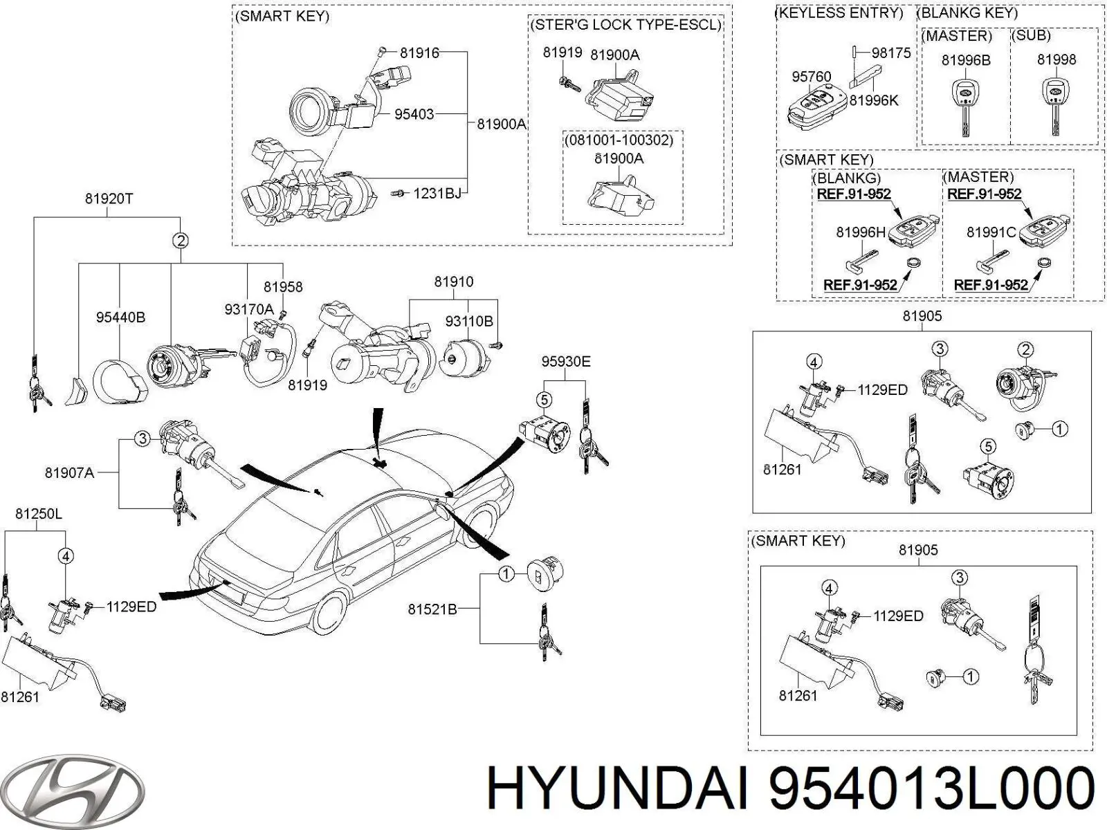  954013L000 Hyundai/Kia