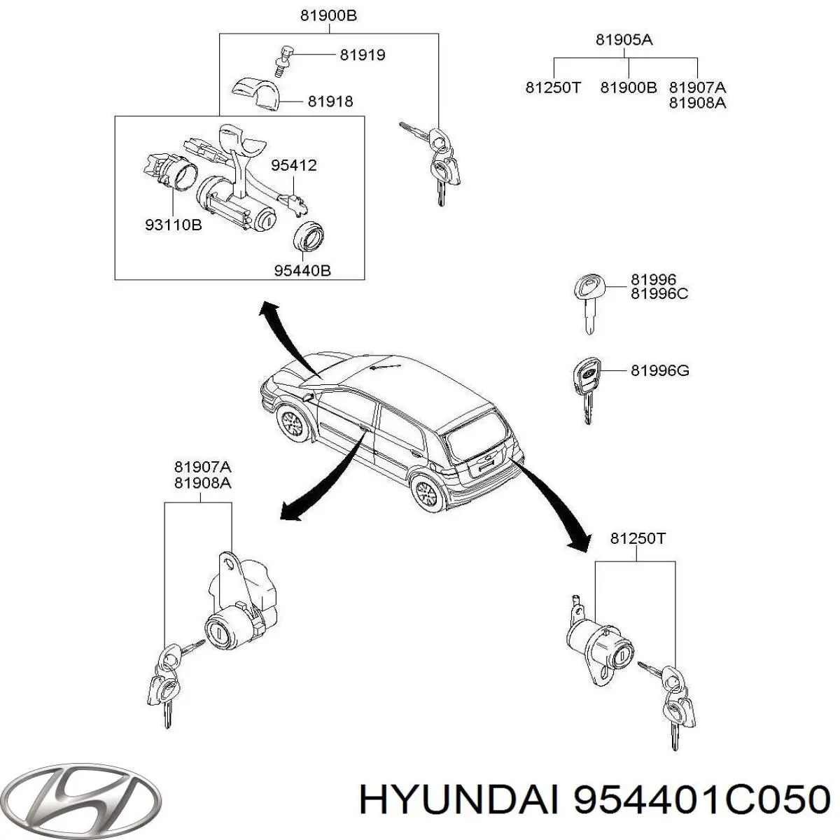 954401C050 Hyundai/Kia Антена / кільце іммобілайзера