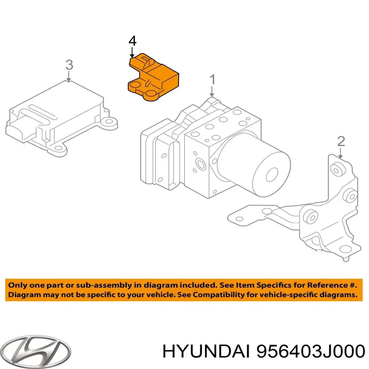 Датчик поперечного прискорення (ESP) Hyundai/Kia 956403J000 ціна, від 190.04 USD