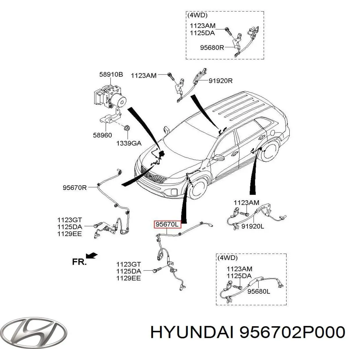 956702P000 Hyundai/Kia Сенсор АБС