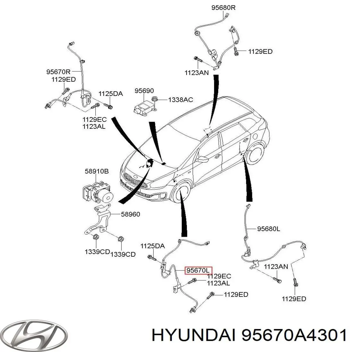 Купити 95670A4301 Hyundai/Kia Сенсор АБС