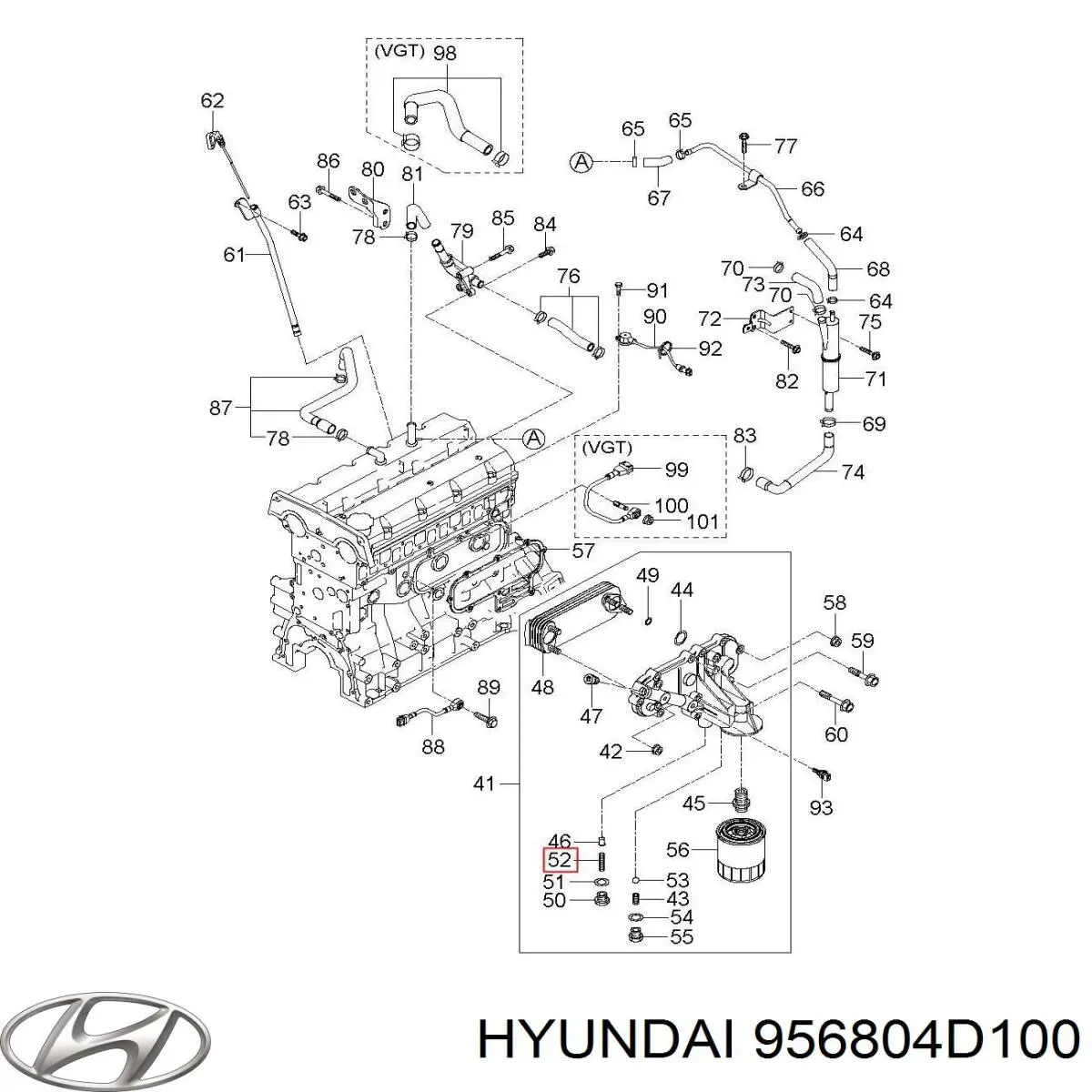 956804D100 Hyundai/Kia датчик абс (abs задній, правий)