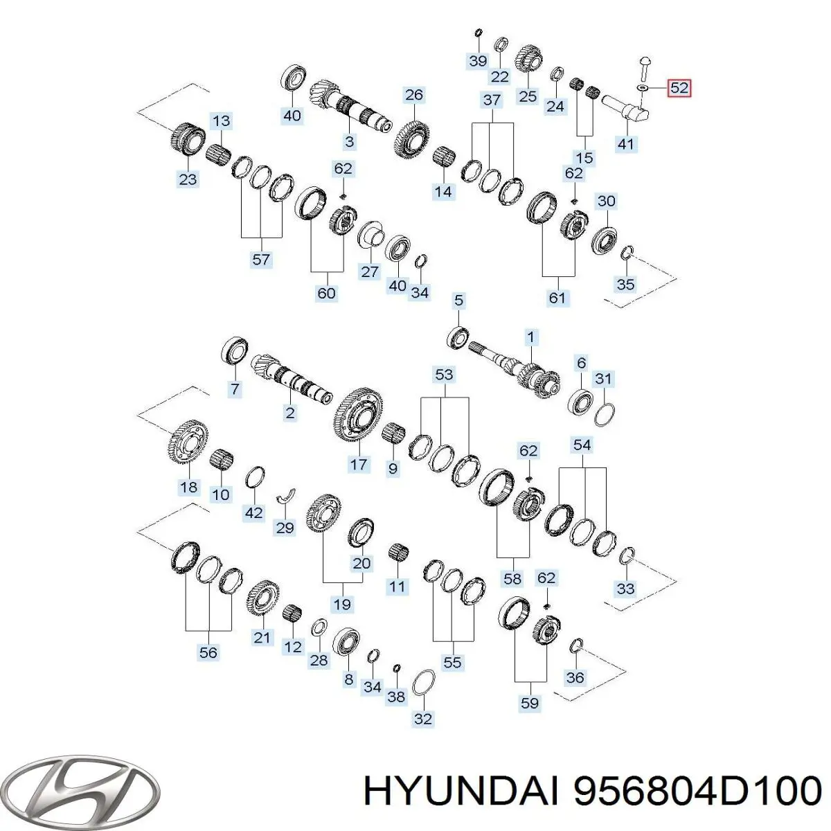 Купити 956804D100 Hyundai/Kia Датчик АБС (ABS) задній, правий