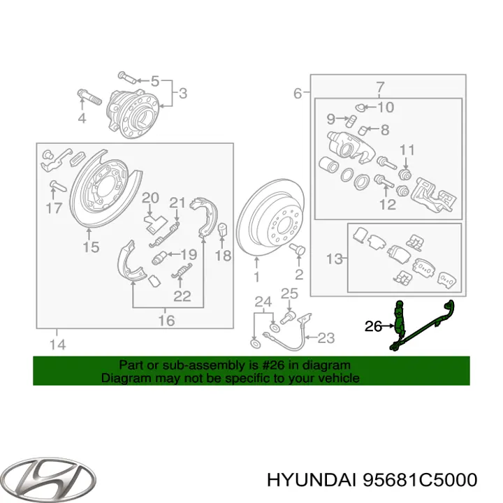 Датчик АБС (ABS) задній, правий 95681C5000 Hyundai/Kia