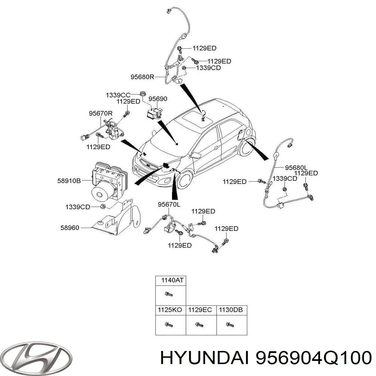 Купити 956904Q100 Hyundai/Kia Датчик поперечного прискорення (ESP)