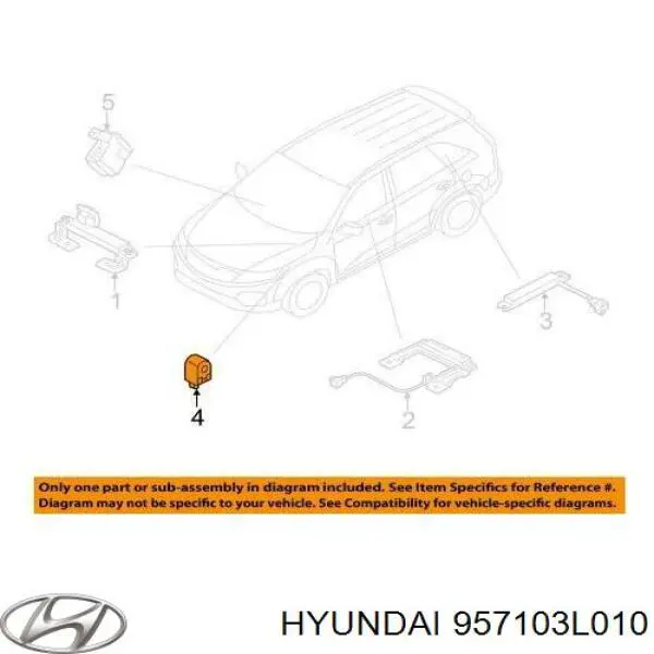 Сигнал високої тональності Hyundai/Kia 957103L010 ціна, від 10.00 USD