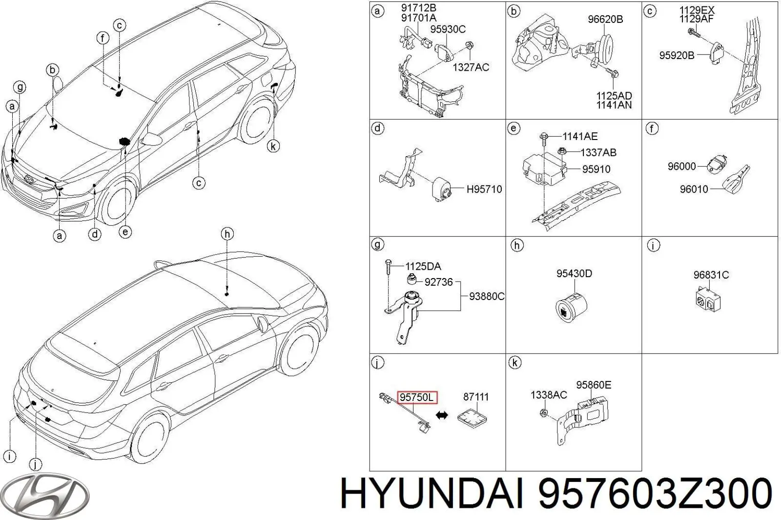  Hyundai/Kia 957603Z300 ціна, від 118.38 USD