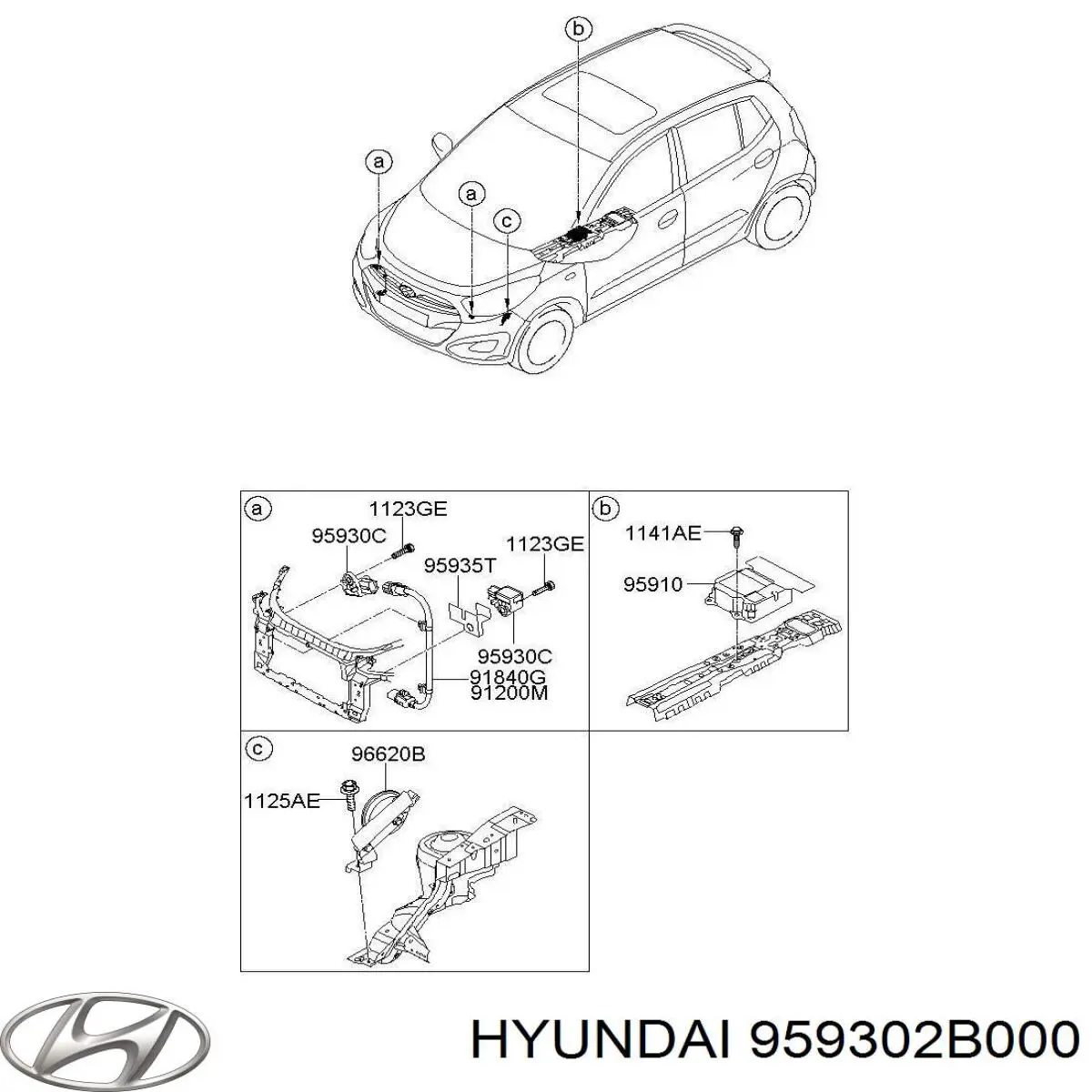 Датчик удару 959302B000 Hyundai/Kia
