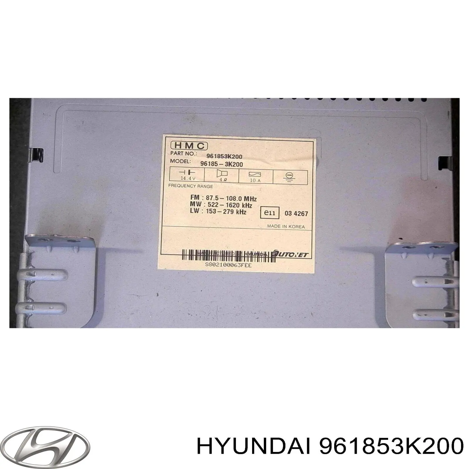 Магнітола (радіо AM/FM) Hyundai/Kia 961853K200 ціна, від 55.56 USD