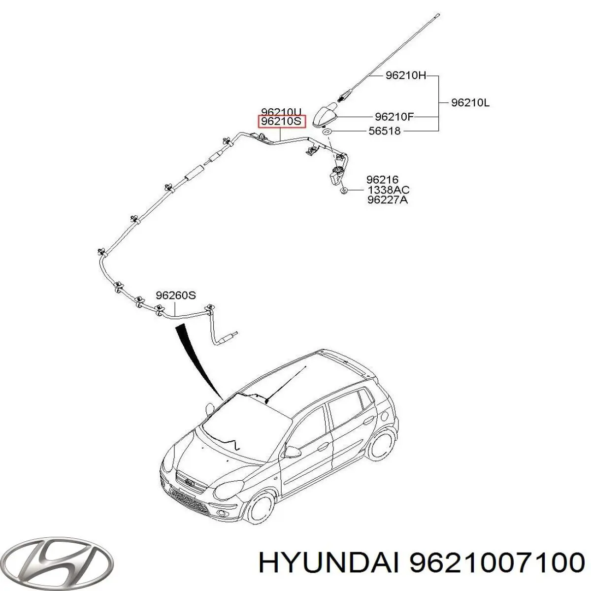 9621007100 Hyundai/Kia Антена на дах