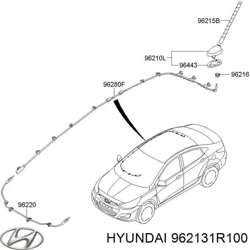962131R100 Hyundai/Kia Антена на дах