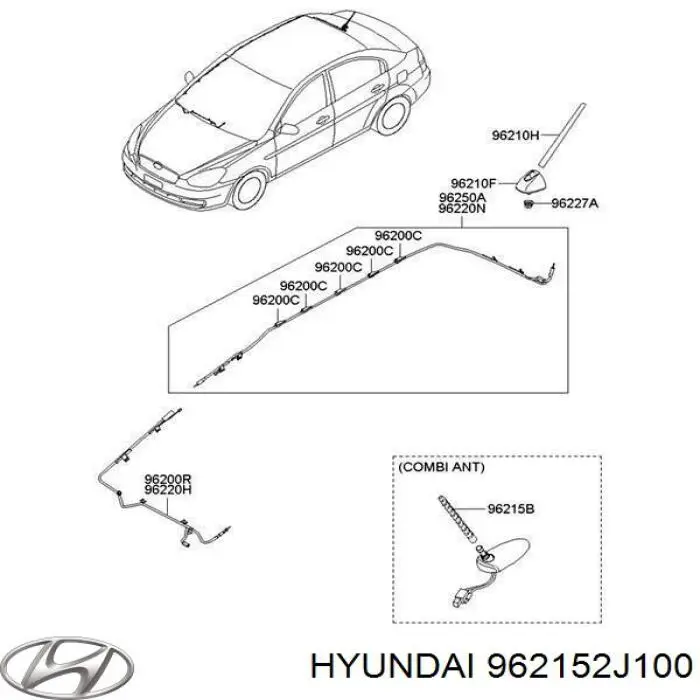 Шток антени Hyundai/Kia 962152J100 ціна, від 26.03 USD
