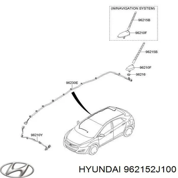 962152J100 Hyundai/Kia Шток антени