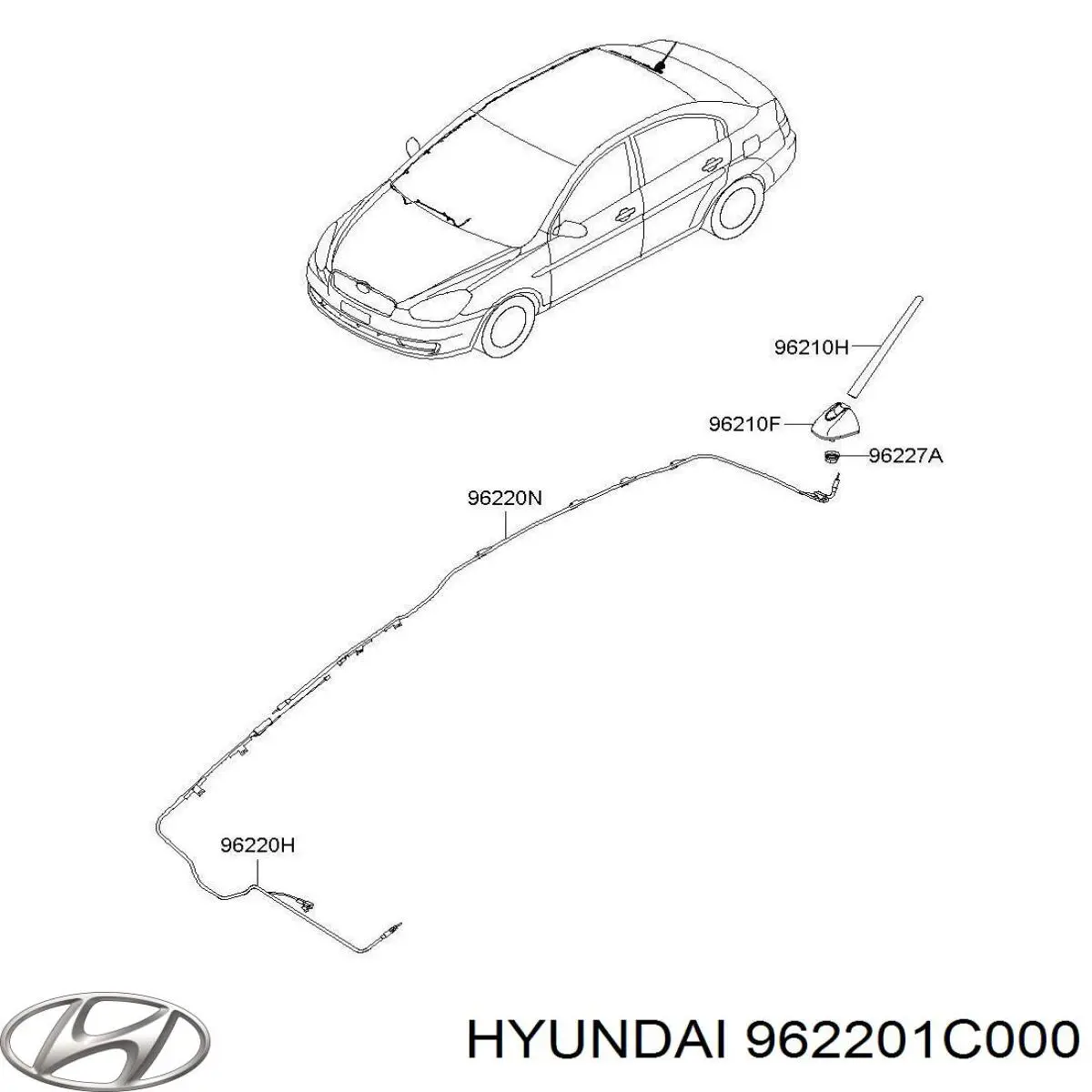 Антена Hyundai/Kia 962201C000 ціна, від 55.56 USD
