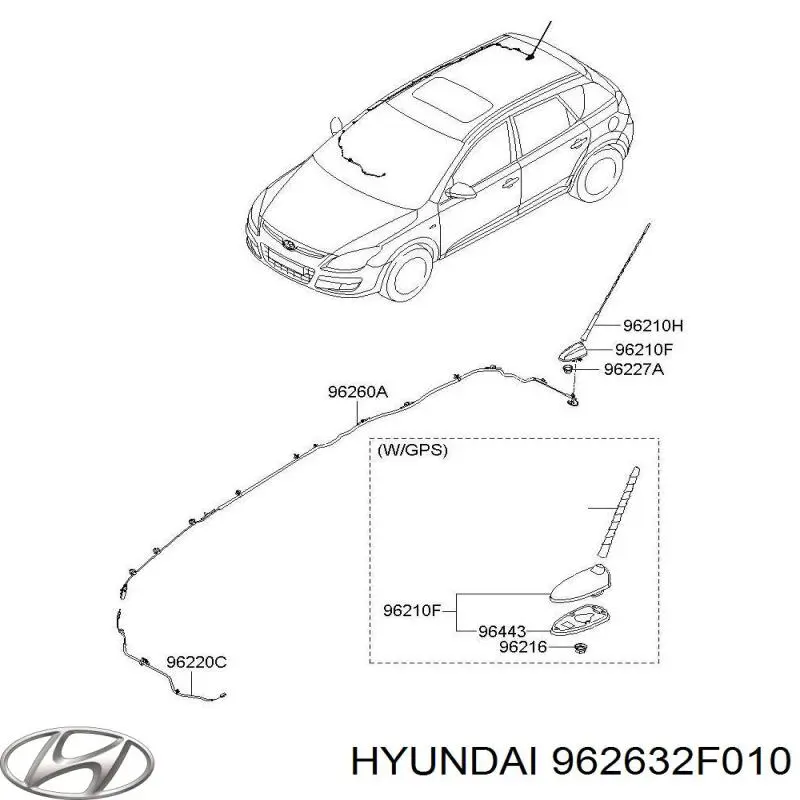 Шток антени Hyundai/Kia 962632F010 ціна, від 13.28 USD