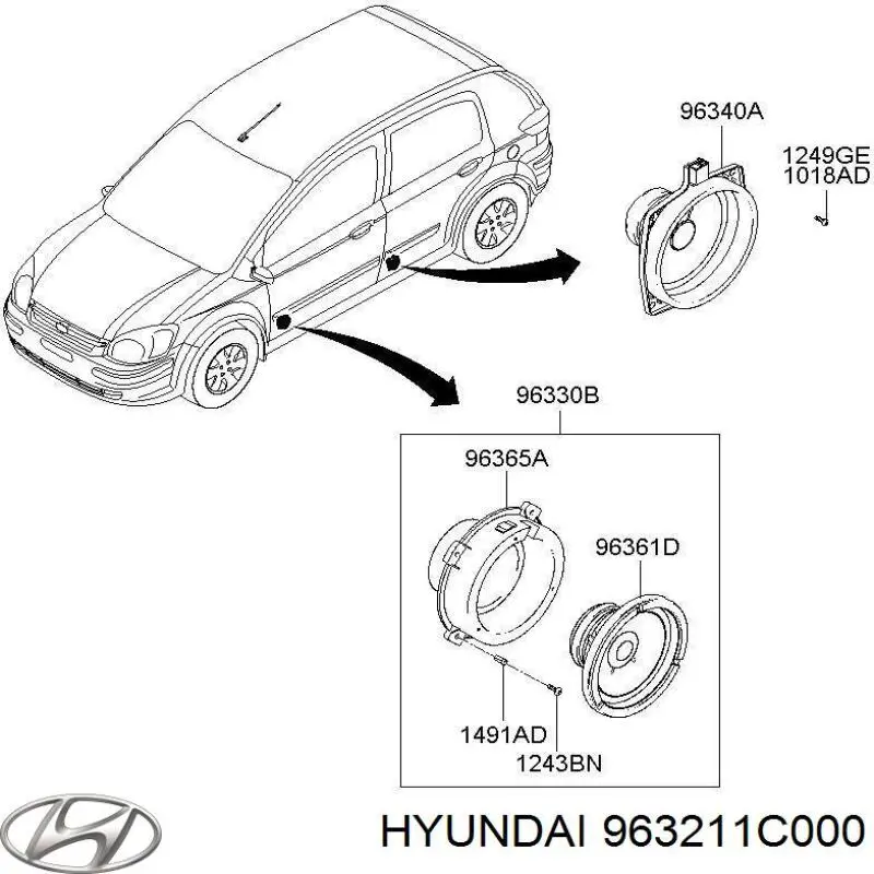 Динамік задньої двері Hyundai/Kia 963211C000 ціна, від 11.05 USD