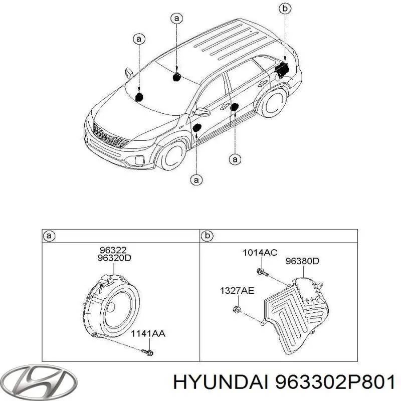 Динамік передньої двері Hyundai/Kia 963302P801 ціна, від 7.66 USD