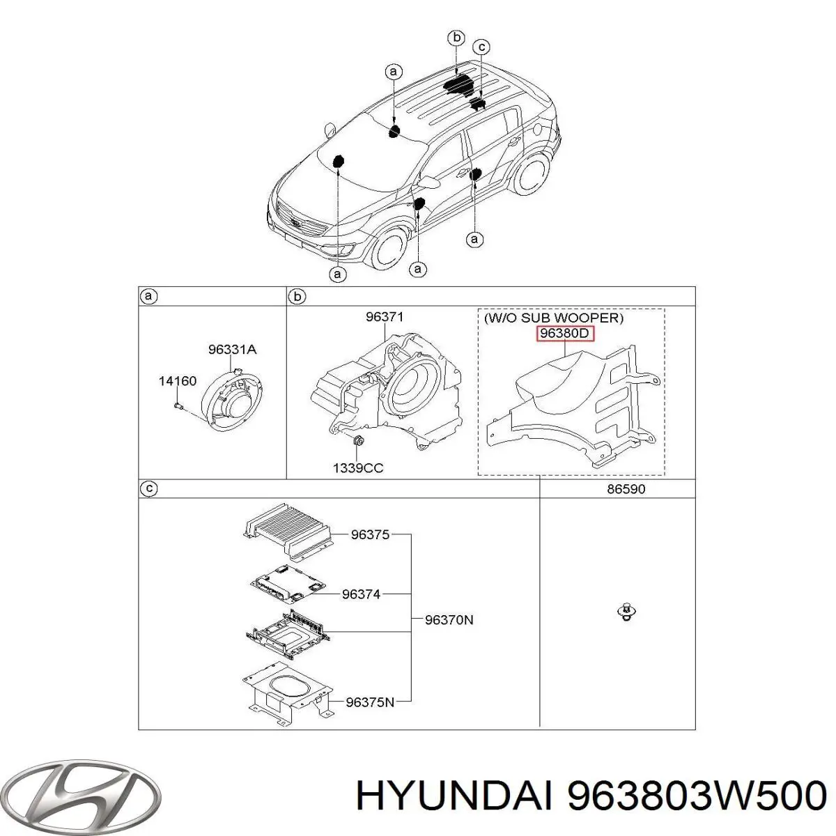  Hyundai/Kia 963803W500 ціна, від 5.07 USD