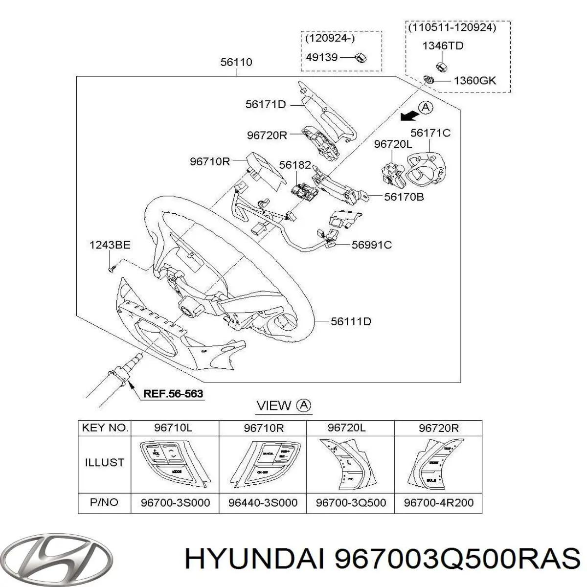 Купити 967003Q500RAS Hyundai/Kia 