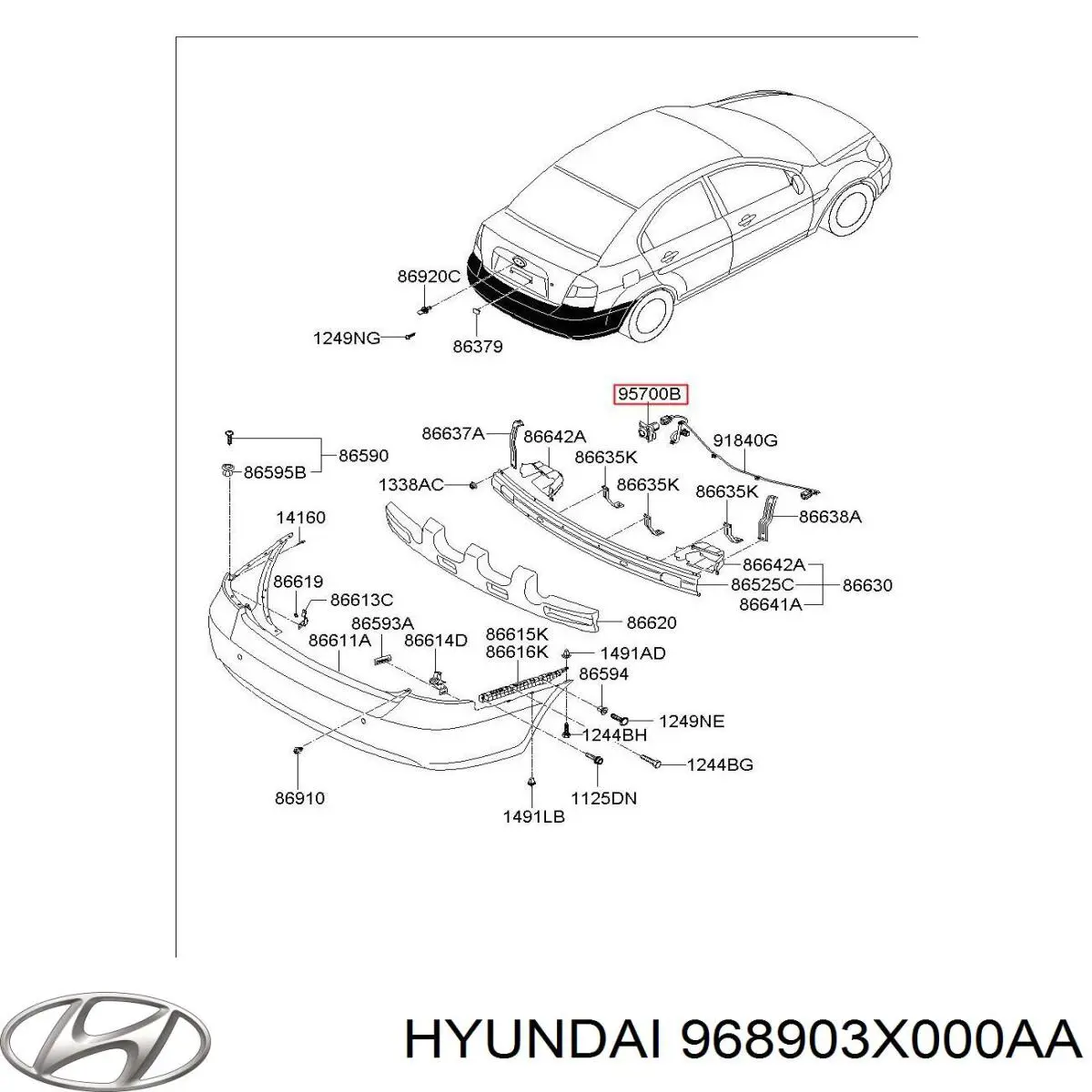  968903X000AA Hyundai/Kia