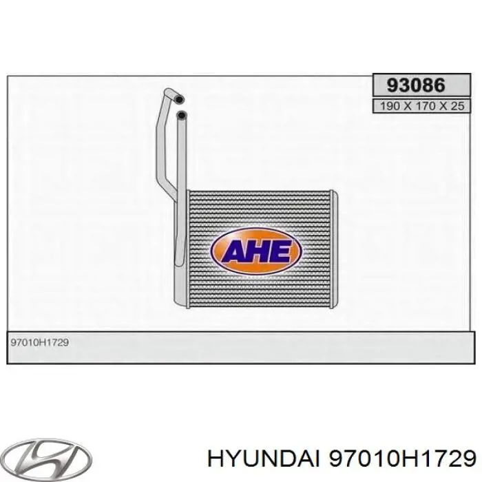 97010H1729 Hyundai/Kia радіатор пічки (обігрівача)