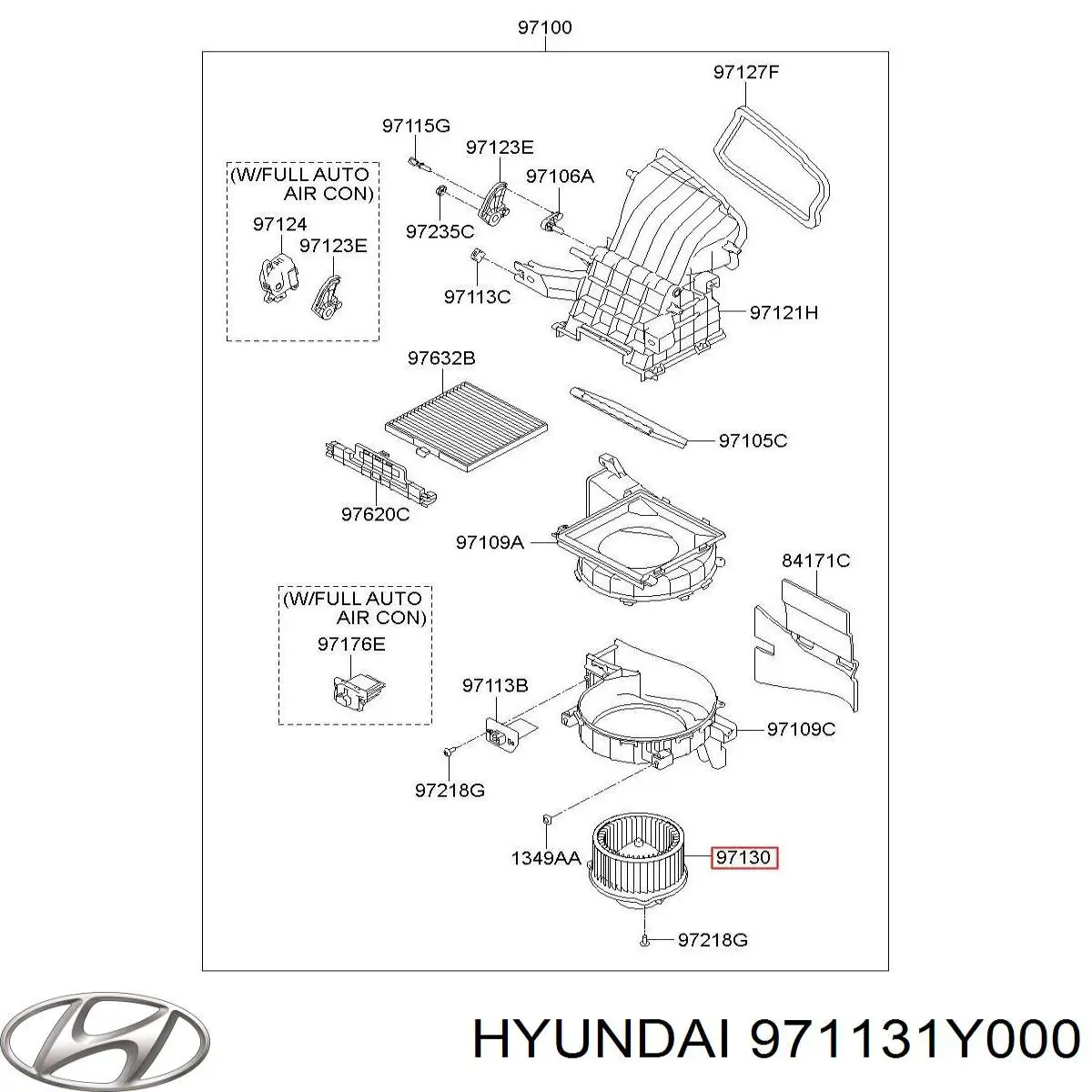971131Y000 Hyundai/Kia Електромотор пічки
