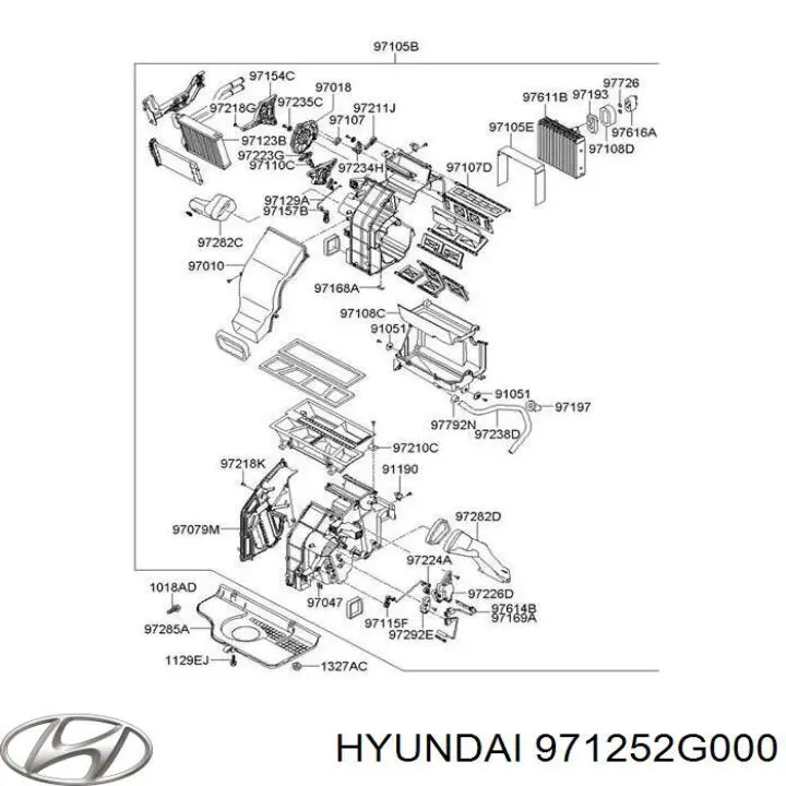 971252G000 Hyundai/Kia двигун заслінки печі