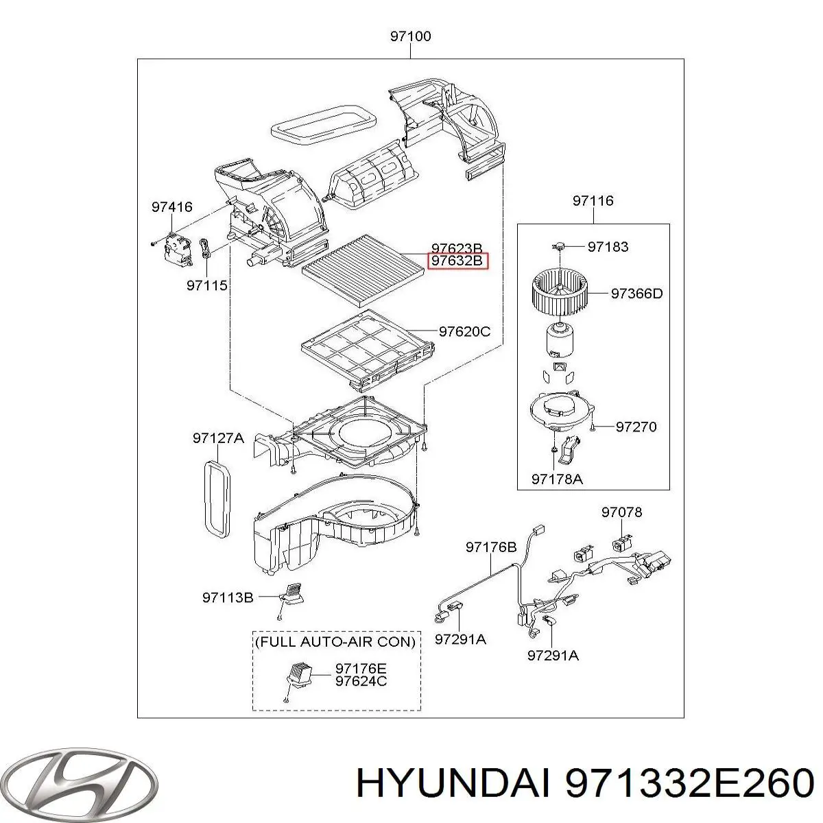 Фільтр салону 971332E260 Hyundai/Kia