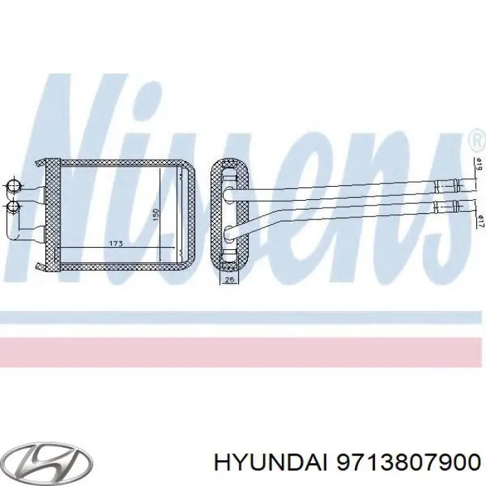 Радіатор пічки (обігрівача) 9713807900 Hyundai/Kia