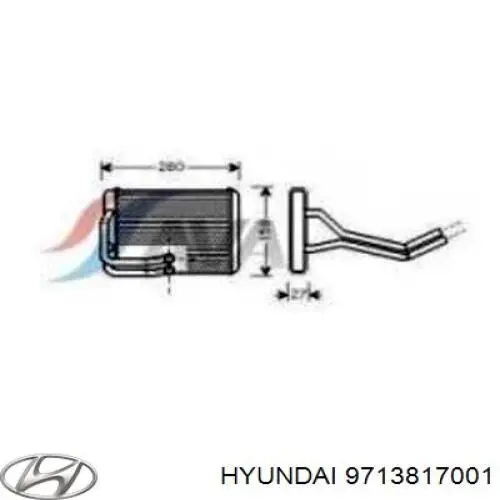 9713817001 Hyundai/Kia радіатор пічки (обігрівача)