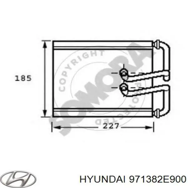 Радіатор пічки (обігрівача) 971382E900 Hyundai/Kia