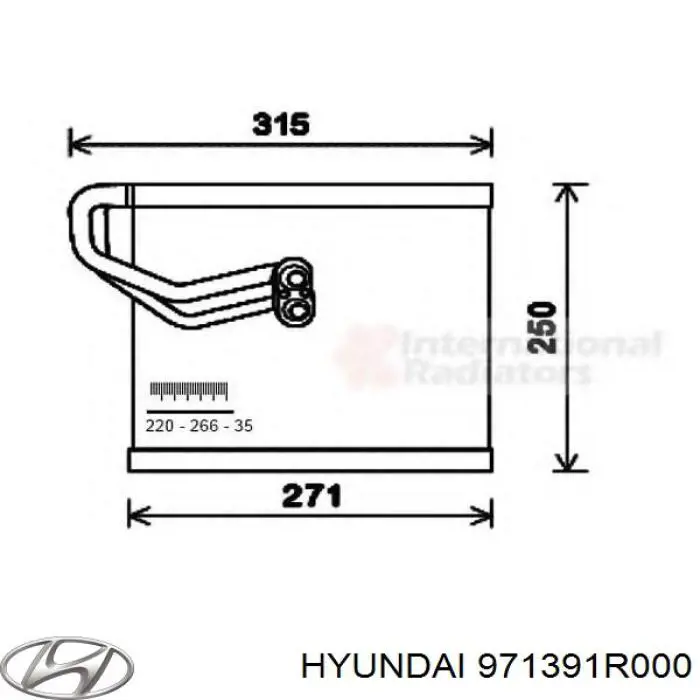 Радіатор кондиціонера салонний, випарник Hyundai Accent (RB) (Хендай Акцент)
