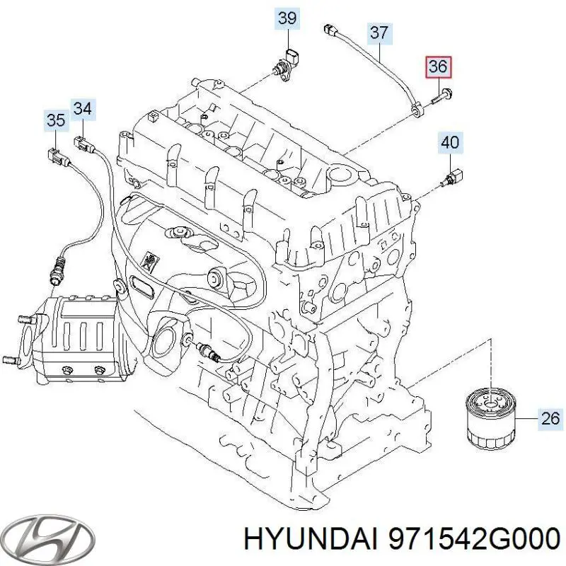 971542G000 Hyundai/Kia двигун заслінки печі