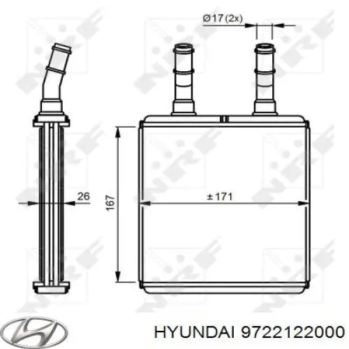 Радіатор пічки (обігрівача) Hyundai/Kia 9722122000 ціна, від 21.05 USD