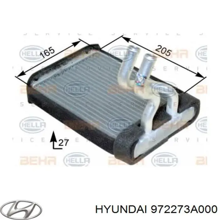 972273A000 Hyundai/Kia радіатор пічки (обігрівача)