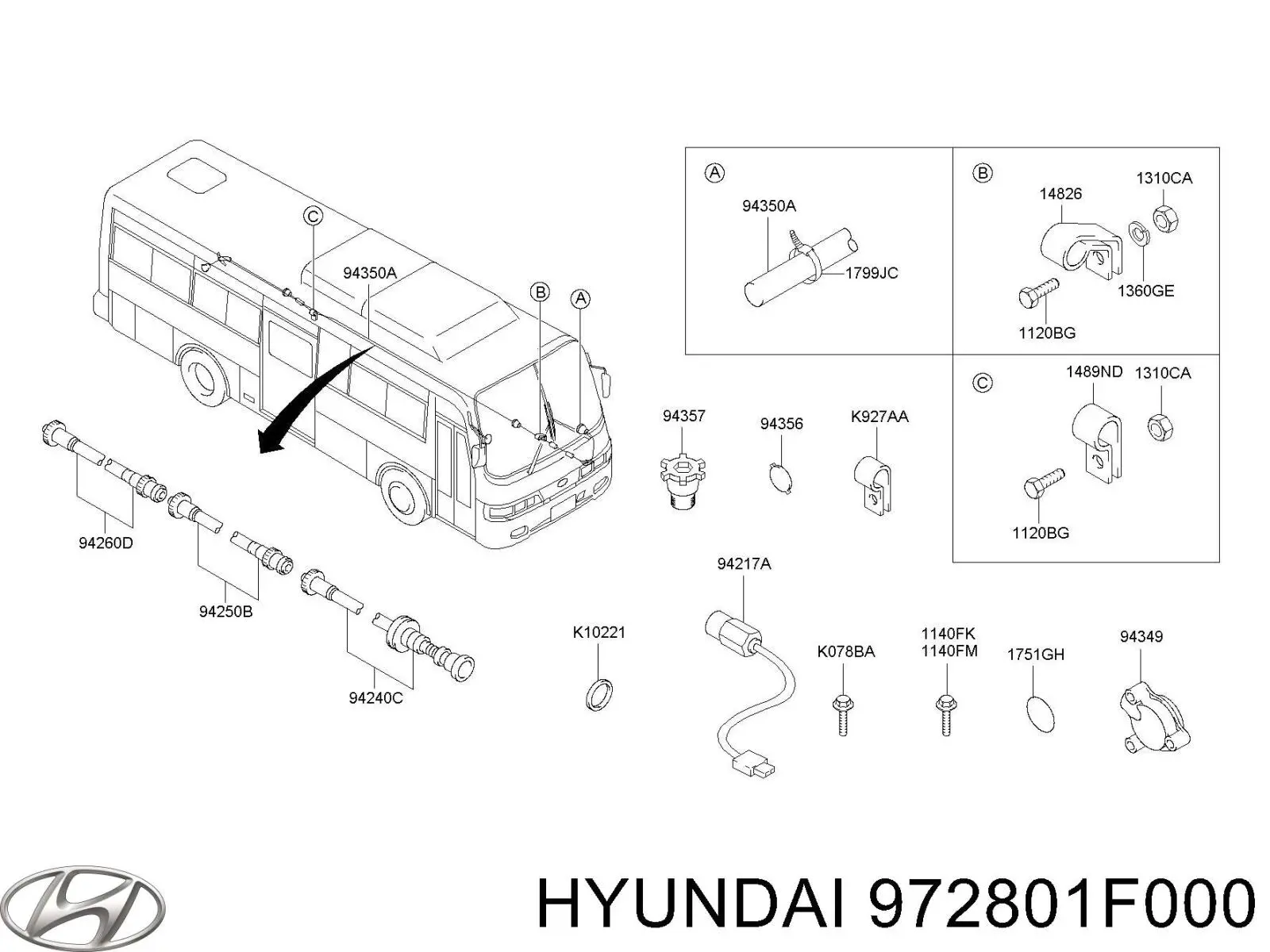 972802F000 Hyundai/Kia Датчик забруднення повітря