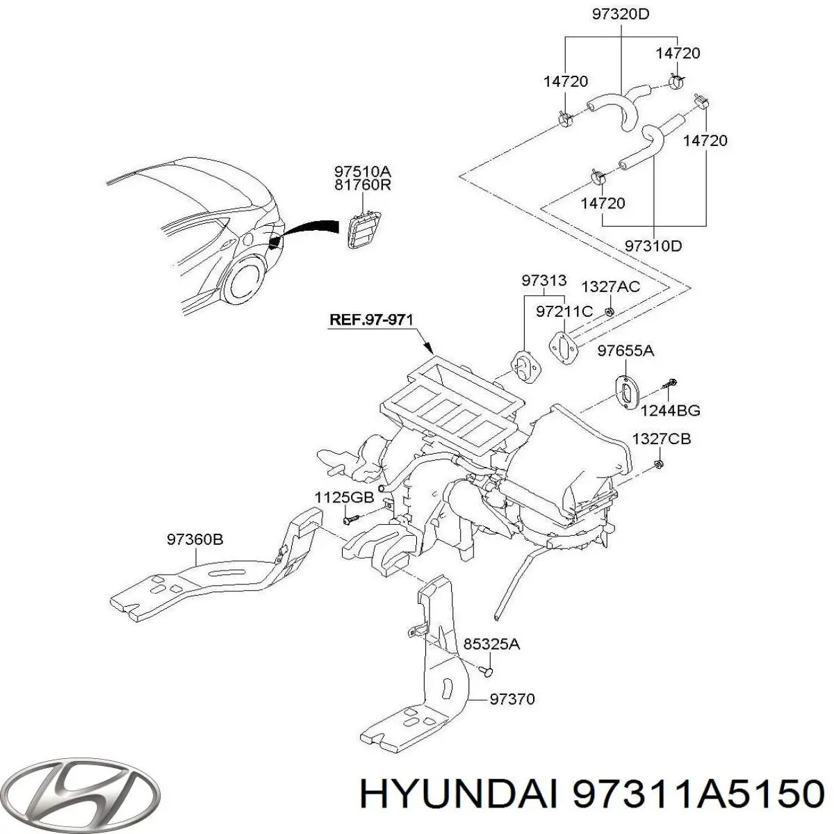 97311A5150 Hyundai/Kia Шланг радіатора опалювача/грубки, подача