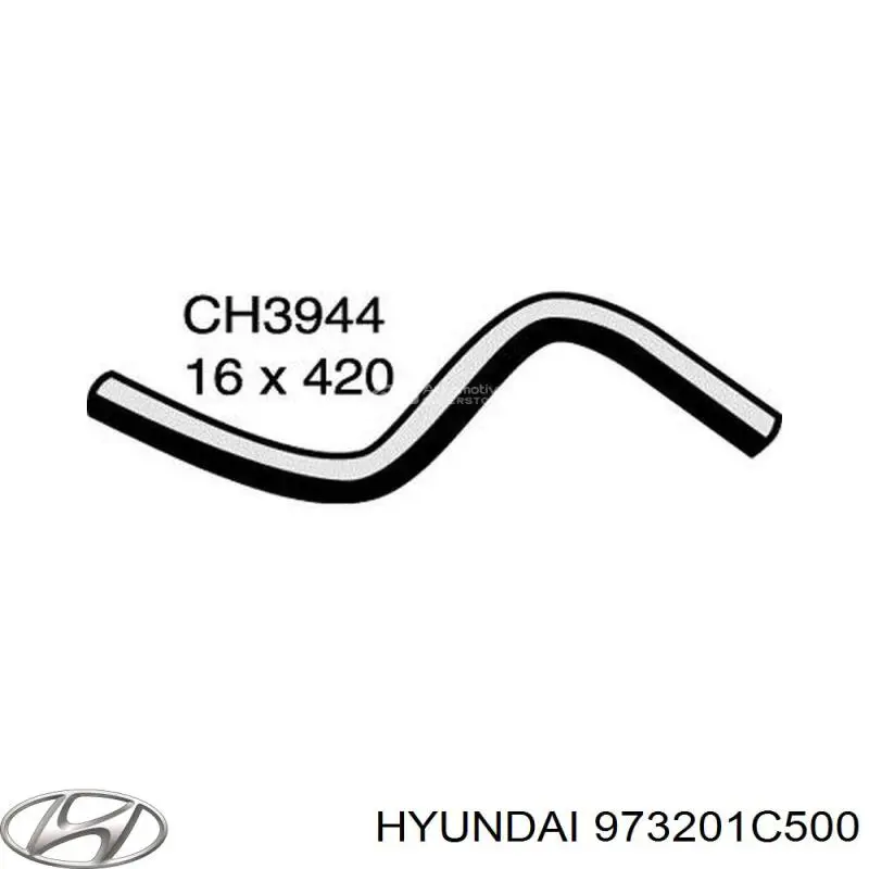 973201C500 Hyundai/Kia Шланг радіатора опалювача/пічки, обратка