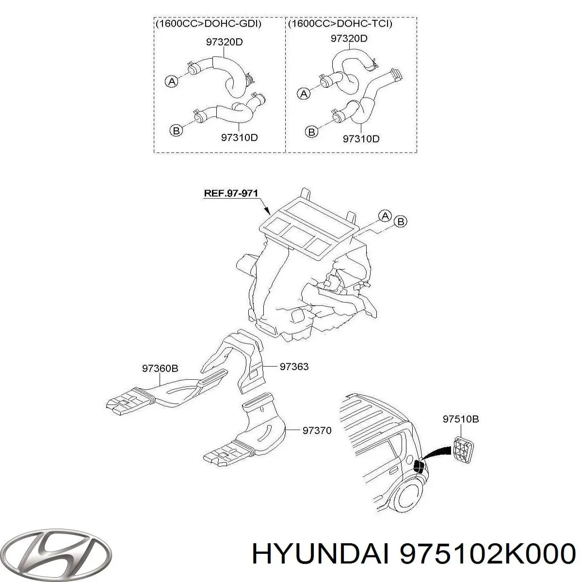 Hyundai/Kia 975102K000 ціна, від 12.67 USD