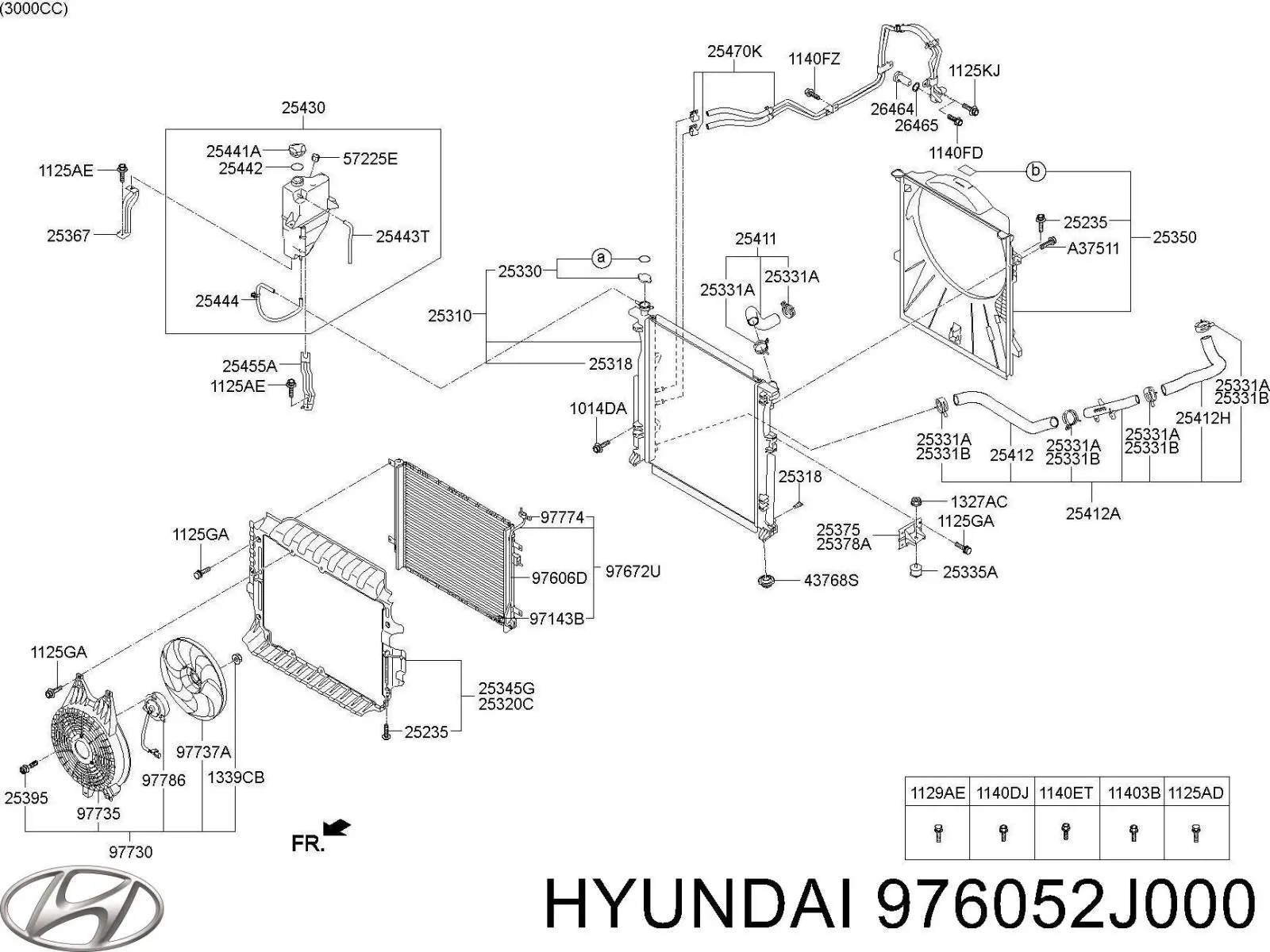 Радіатор кондиціонера 976052J000 Hyundai/Kia