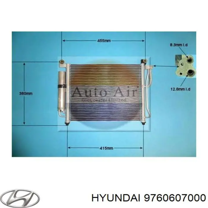 9760607000 Hyundai/Kia радіатор кондиціонера