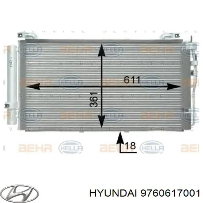 9760617001 Hyundai/Kia радіатор кондиціонера