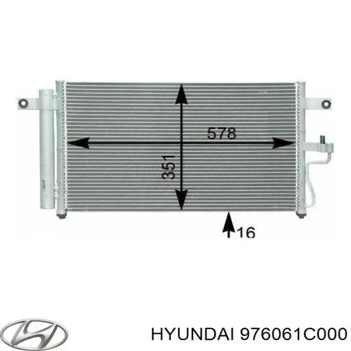 Конденсатор кондиціонера Hyundai/Kia 976061C000 ціна, від 61.66 USD