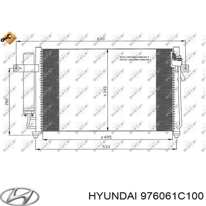 Конденсатор кондиціонера Hyundai/Kia 976061C100 ціна, від 61.66 USD